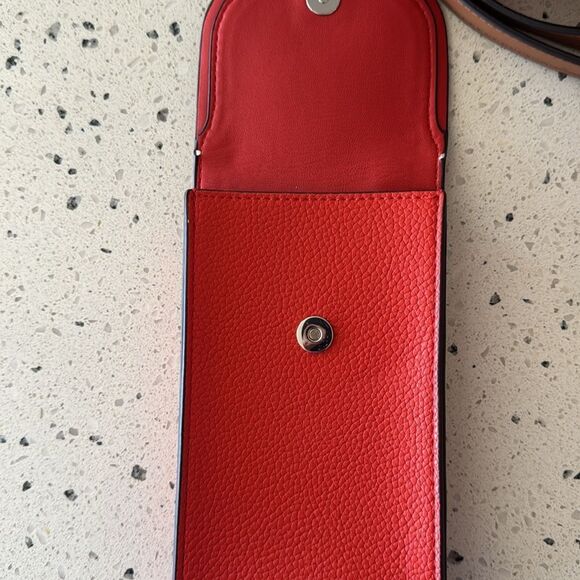 Calvin Klein Brown and Orange/Red Set Wallet and Phone Holder Crossbody Bags - Picture 13 of 14